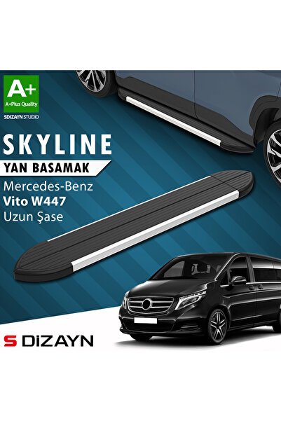 Mercedes Vito W447 Uzun Şase Skyline Aluminyum Yan Basamak 253 Cm 2014 Üzeri A+ Kalite MR-447-US-YBS