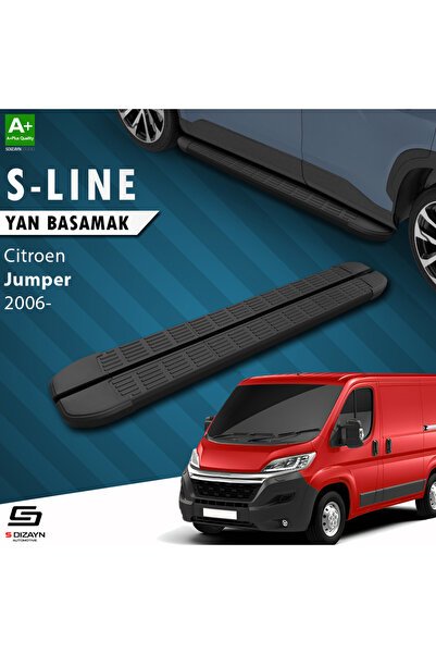 Citroen Jumper 3 Kısa Şase S-Line Siyah Yan Basamak 203 Cm 2006-2022 A+ Kalite CI-JP3-KS-YBS-SL-SA-2