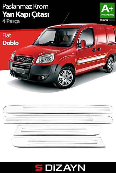 S-Dizayn Fiat Doblo Krom Yan Kapı Çıtası 4 Prç 2006-2010 (Geniş) 5804144