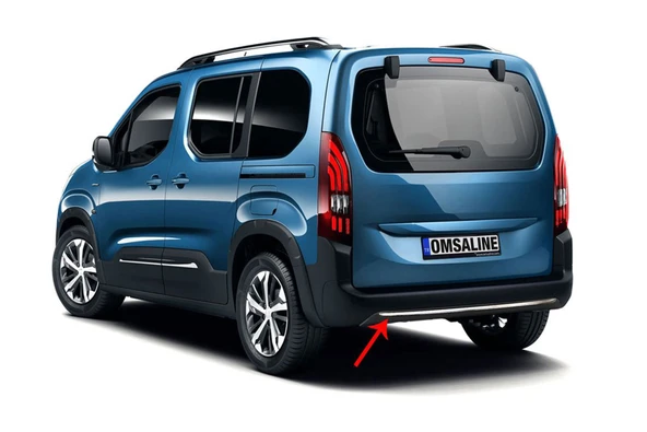OMSA Opel Combo E Krom Arka Tampon Difüzör Çıtası 2019 ve Sonrası