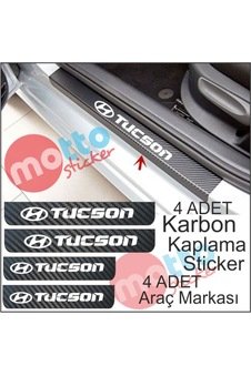 Hyundai Tucson Kapı Eşiği Karbon Sticker Set