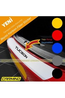 Hyundai Tucson Beyaz Karbon Tampon Eşiği Sticker
