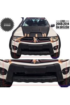 Mitsubishi L200 2008-2014 Ön Difüzör Body Mat Siyah Fiberglass