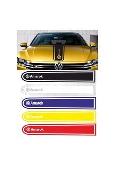 Volkswagen Amarok Logolu Otomobil Ön Kaput Şeridi Kaput Sticker