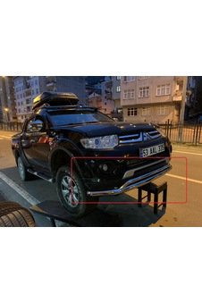 Mitsubishi L200 2008-2014 Ön Cift Bıyık Krom Koruma-