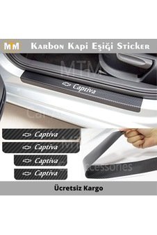 Chevrolet Captiva Karbon Kapı Eşiği Sticker (4 Adet)