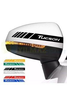Hyundai Tucson Yan Dikiz Ayna Kapağı Şerit Oto Sticker Etiket 6Ad 20 X 2 Cm