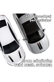 Volkswagen Amarok Kaput Uyumlu Şerit Havalandırma Sticker Siyah