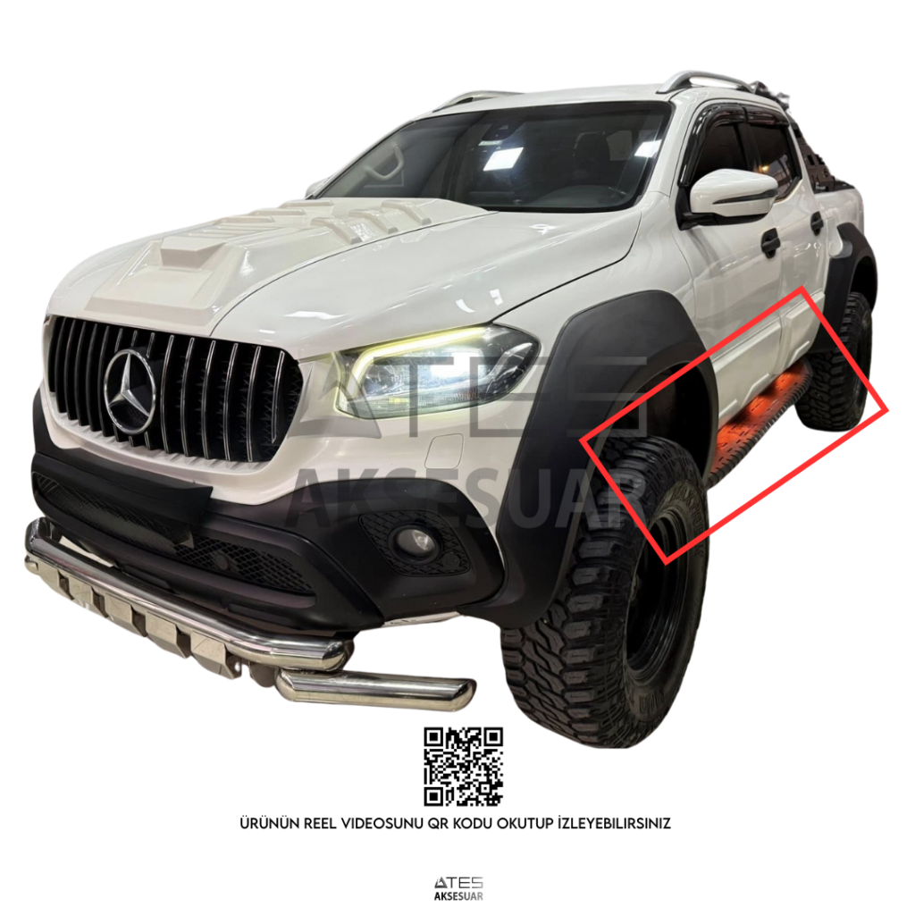 Mercedes X-Class Ledli Metal Yan Basamak