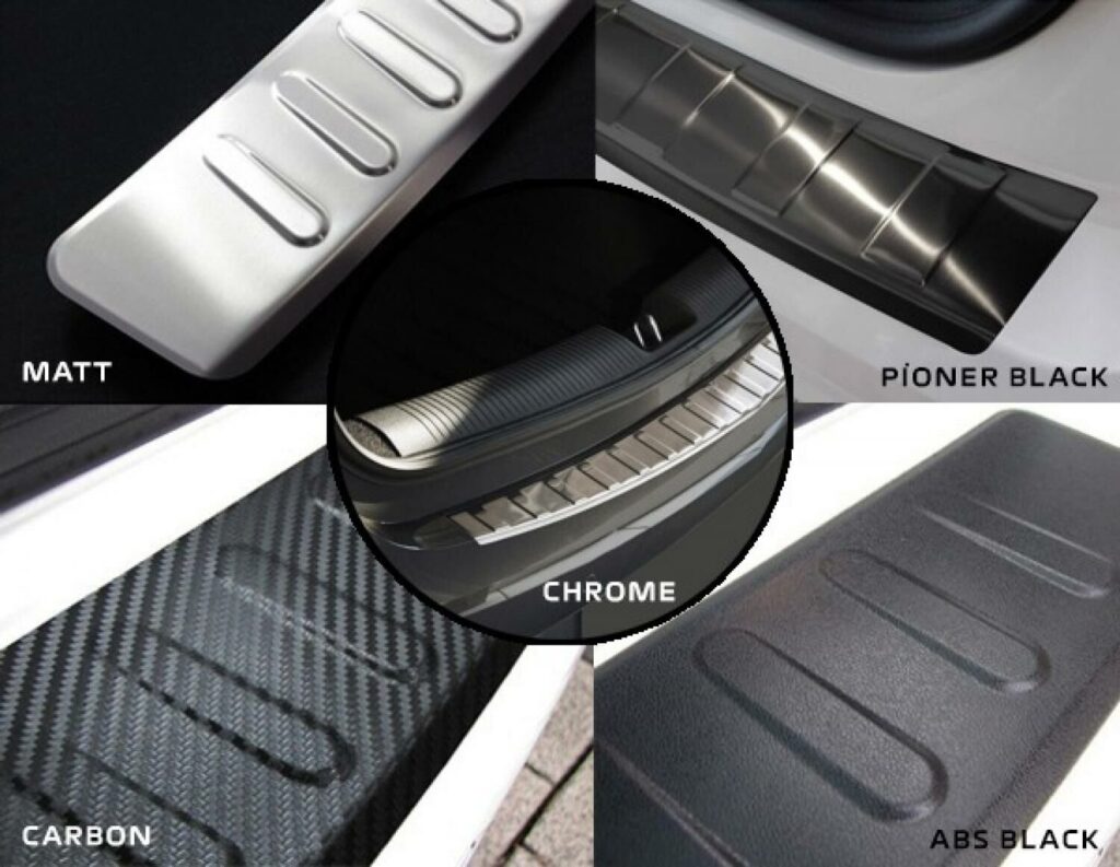 Nissan Navara 2017> Arka Tampon Koruması Paslanmaz Çelik / Mat / Karbon / Siyah Krom / ABS Siyah
