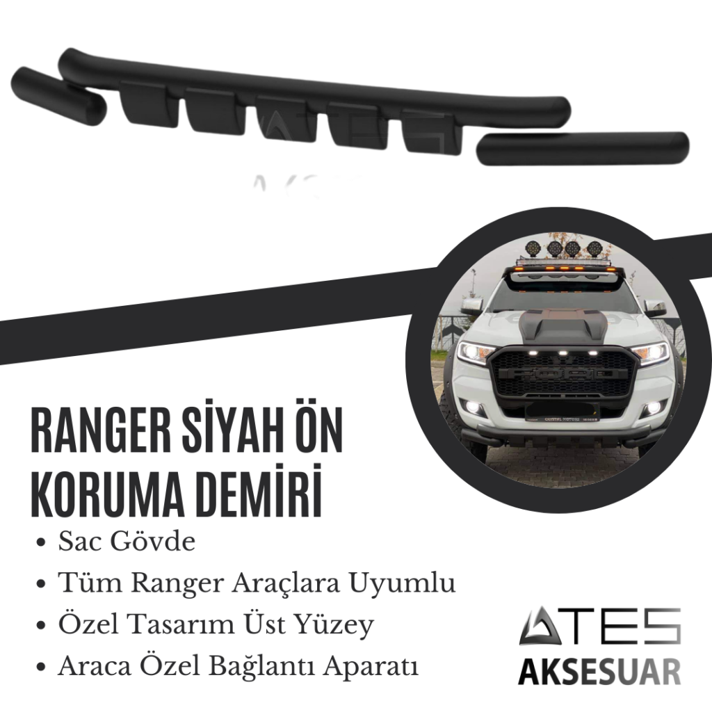 FORD RANGER SİYAH ÖN KORUMA SNAKE SERİSİ