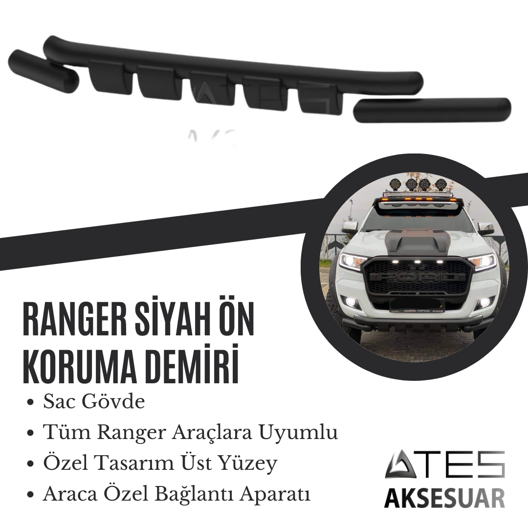 FORD RANGER SİYAH ÖN KORUMA SNAKE SERİSİ