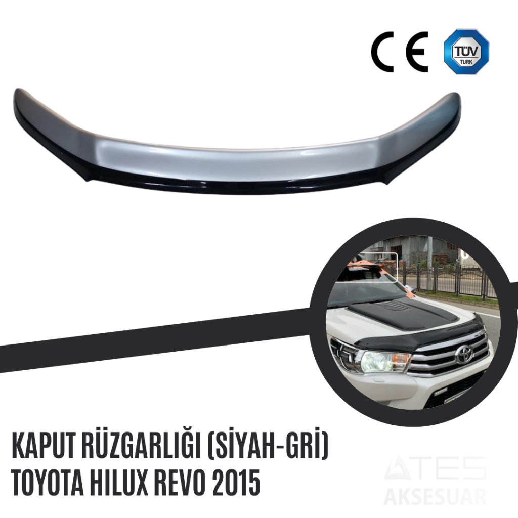 Kaput Rüzgarlığı (Siyah-Gri) Toyota Hilux Revo 2015