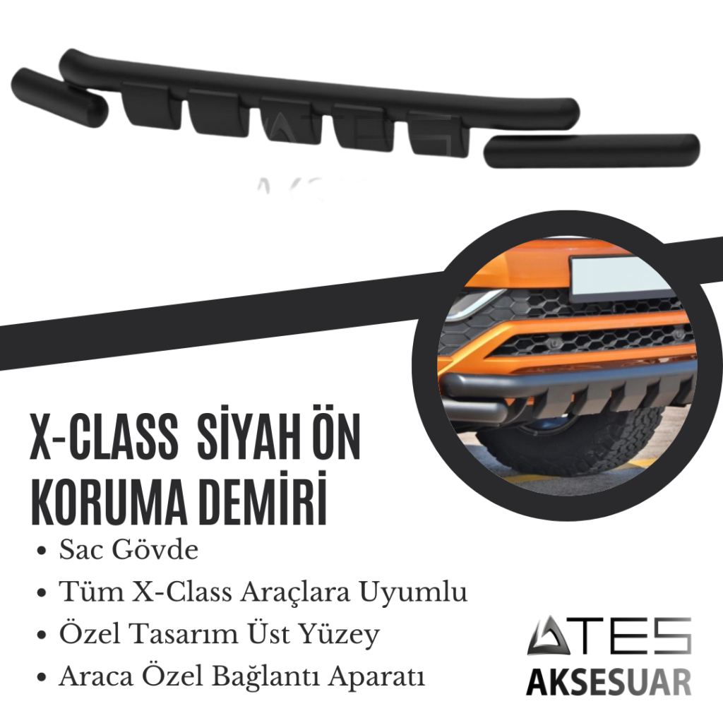 MERCEDES X-CLASS SİYAH ÖN KORUMA SNAKE  SERİSİ